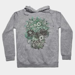 Floral Skull Flat Hoodie